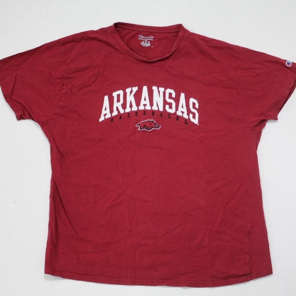 Champion Men Red Shirt Arkansas Razorbacks Short Sleeve Size XXL - Picture 1 of 8